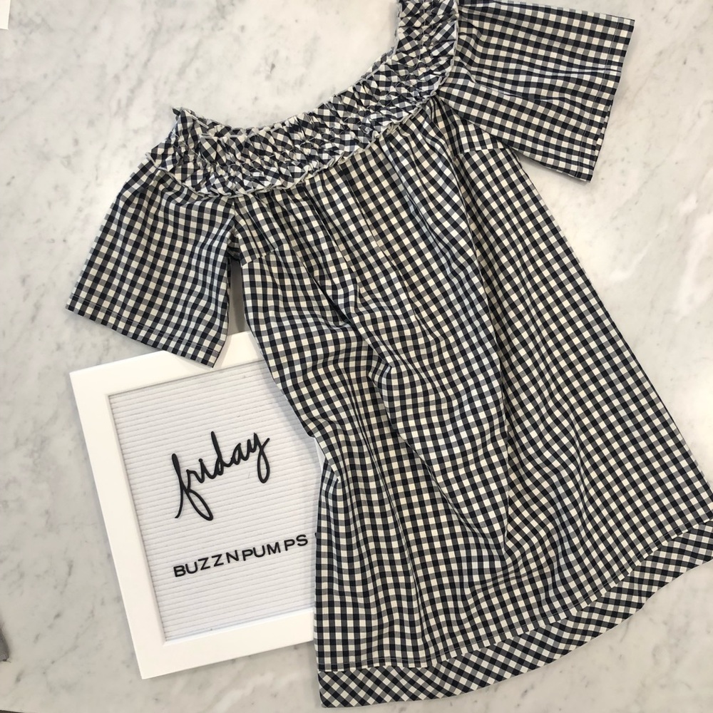 Vineyard vines gingham off the shoulder dress